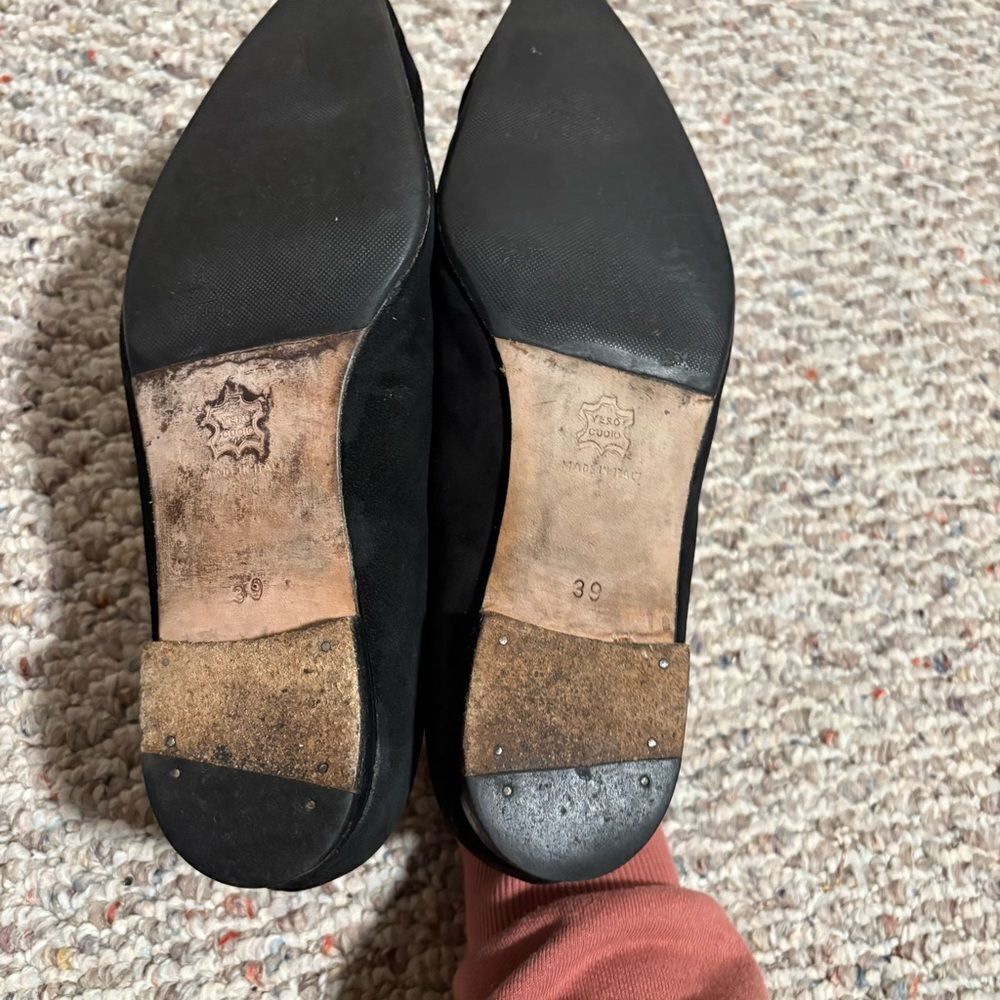 Manolo Blahnik Suede Point Toe Loafer Black- Size 39 (9) - Picture 7 of 13